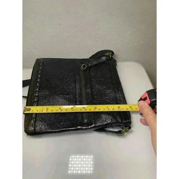 The Sak Leather Shoulder Bag, Black, Mini Fabric Strap Outside/Inside Pockets - Picture 10 of 12